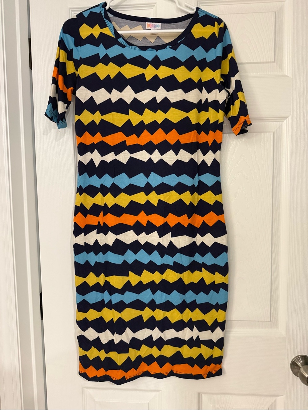 Lularoe Julia Zigzag Stripe Short Sleeve Dress
